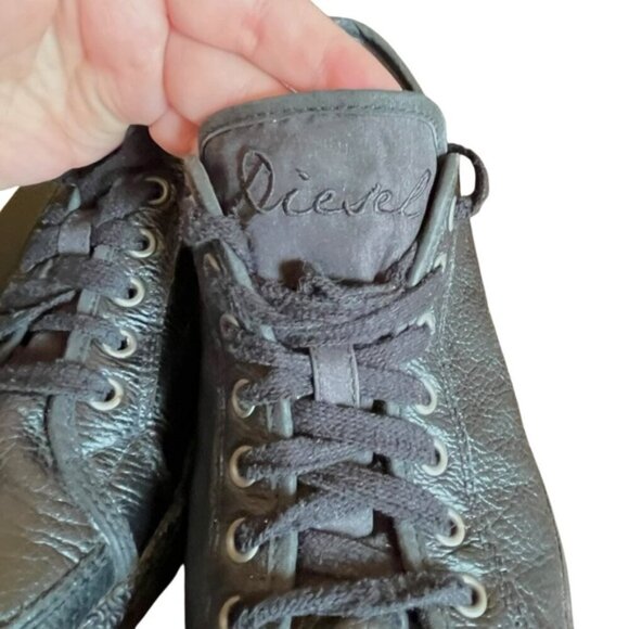 Diesel Industry Nostalgia Leather Sneakers Black US 9 Y2K - Picture 8 of 16